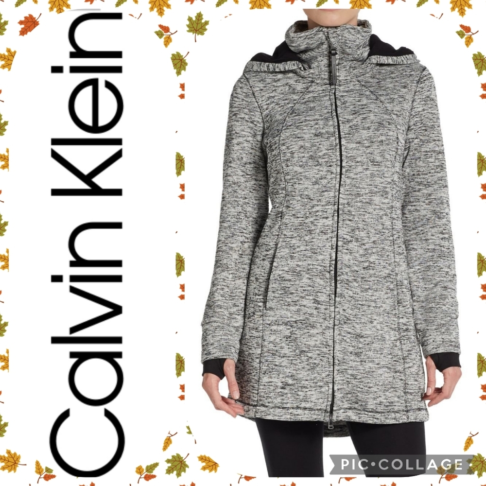 Calvin Klein 1X Performance Hooded Jacket - Marled Grey